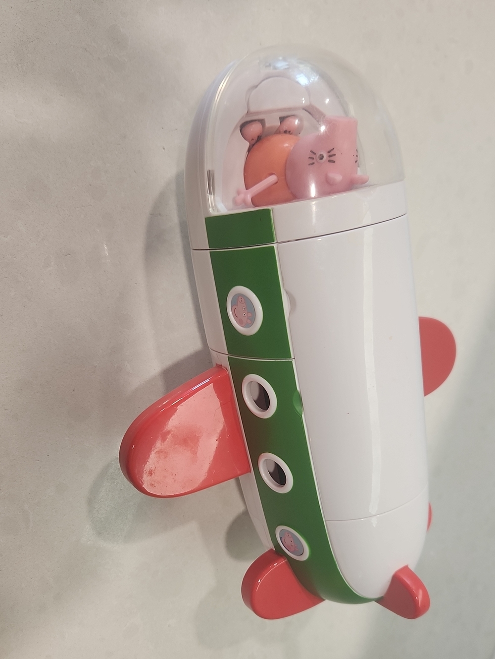 Kids Pink & Green Play Airplane Toy with Character Cockpit